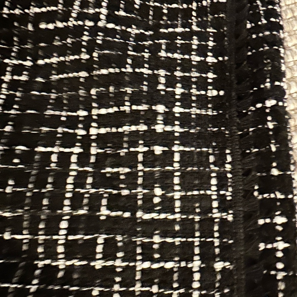 Zara | Black & White Frayed Tweed Pant Set | Size M (includes both pieces) - Picture 6 of 8